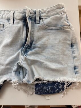 Old Navy Light Blue Denim Shorts with Bandana Accent